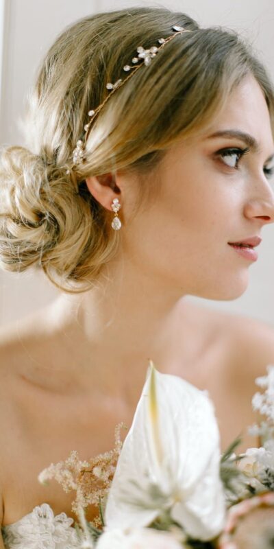3 Pendientes Earrings Aurelie Antique Gold Novia Blanca 1 (2)