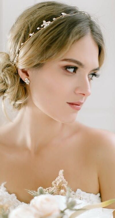 50 Pendientes Earrings Sarah Gold Novia Blanca 2