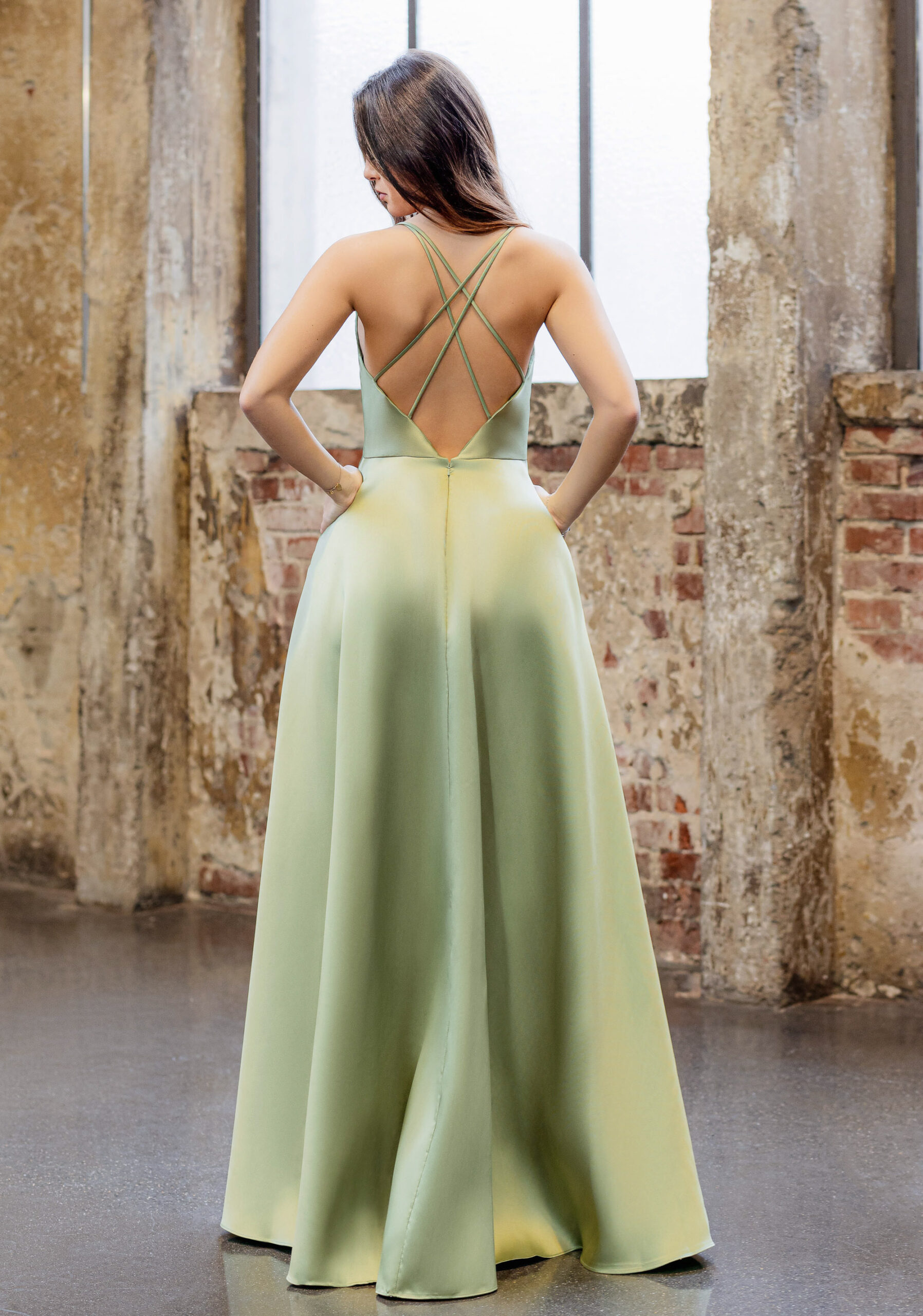 0807 Verde Agua Christian Koehlert vestido de fiesta invitada evening dress 2