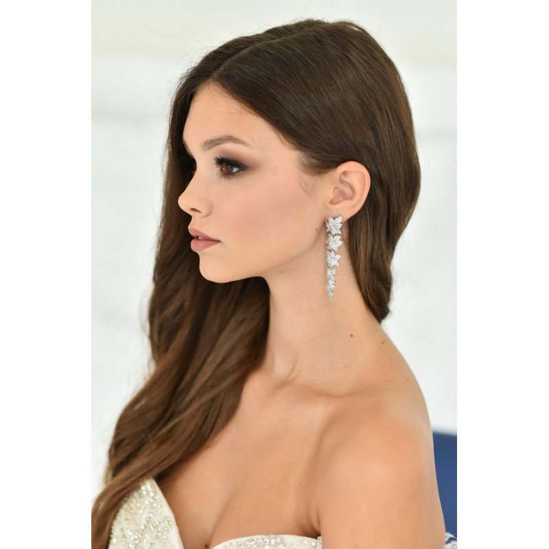 Fucsia Silver Pendientes earring Novia Blanca 2