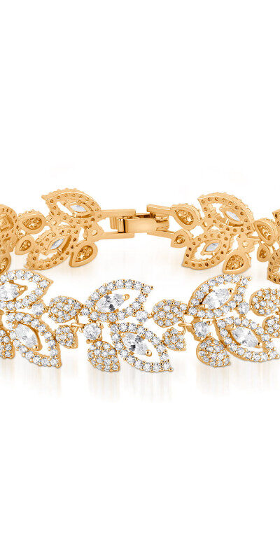 Novia Blanca Vivis Antique Gold