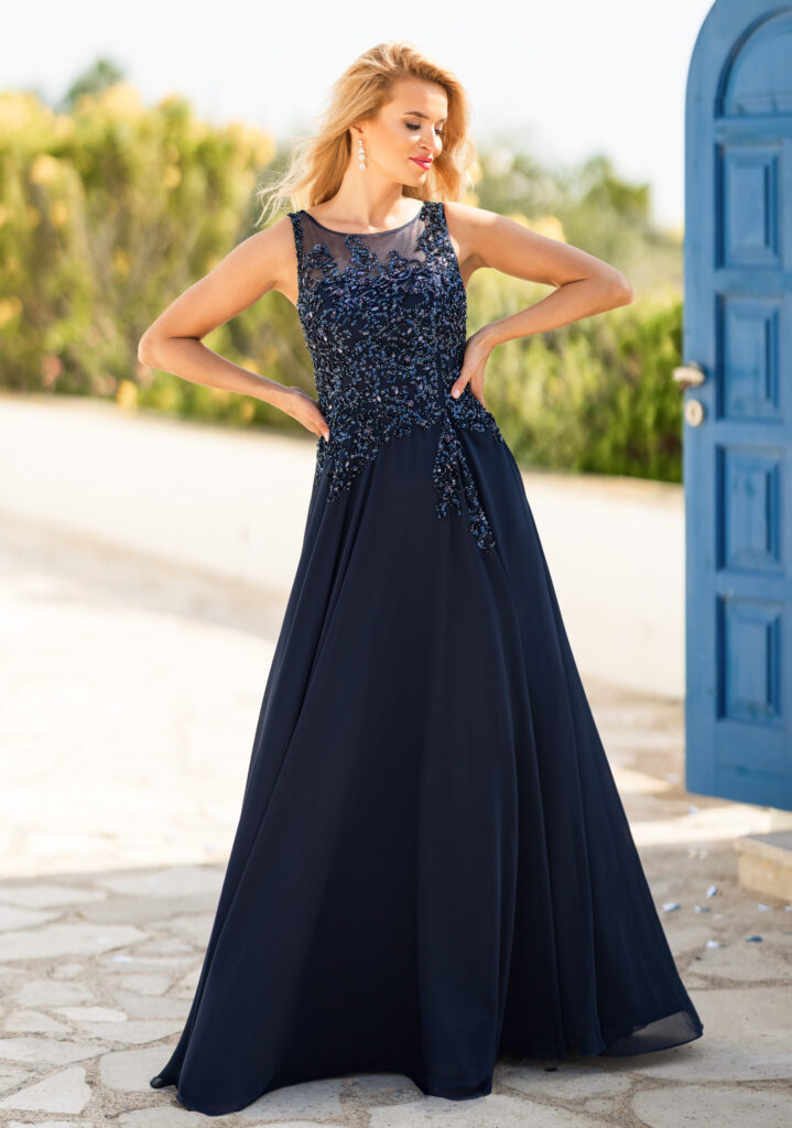 0405L Christian Koehlert evening dress vestido de fiesta invitada largo