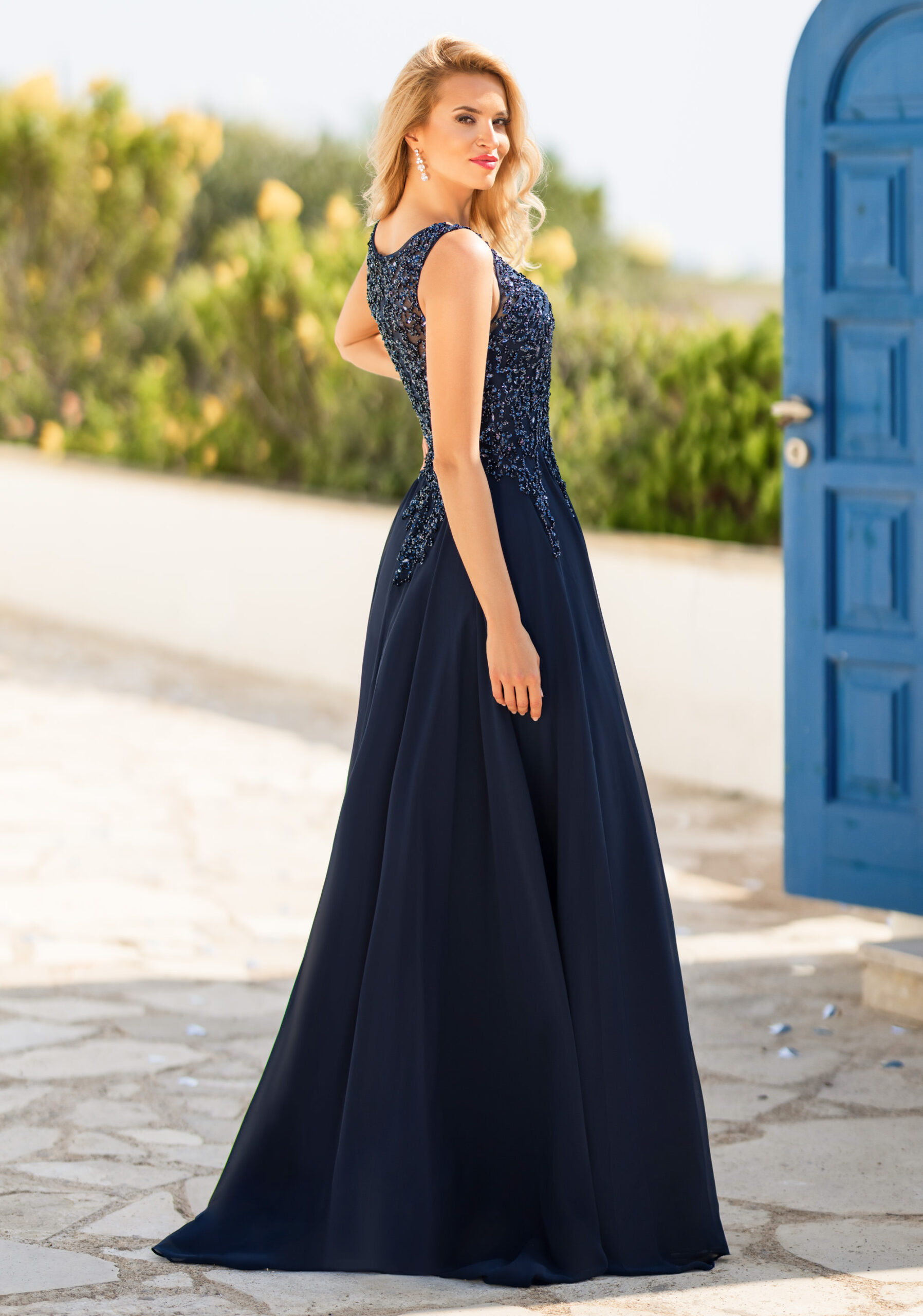 0405L Christian Koehlert evening dress vestido de fiesta invitada largo