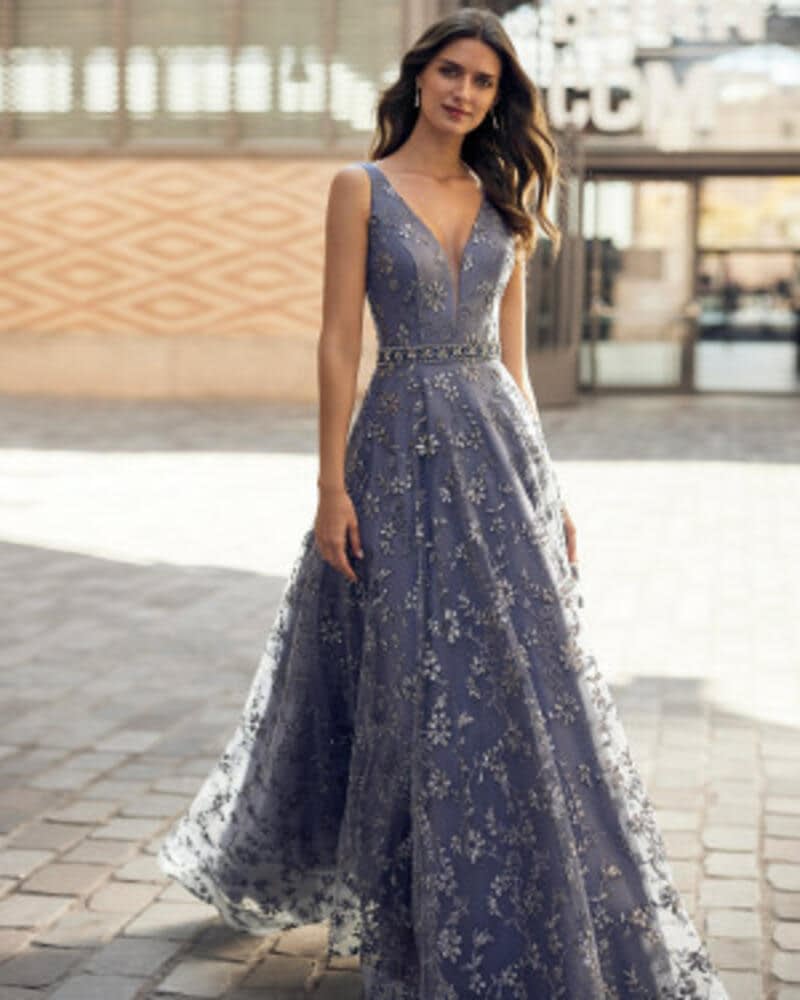 7J259 Marfil Barcelona evening dress vestido de fiesta invitada boda 1