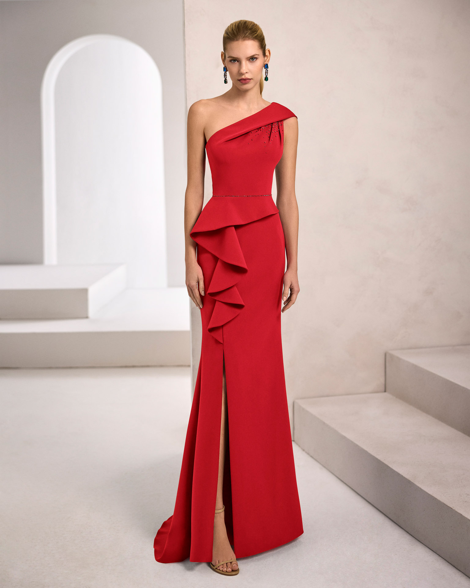 1J37 Marfil Barcelona evening dress vestido de invitada gala fiesta boda 2