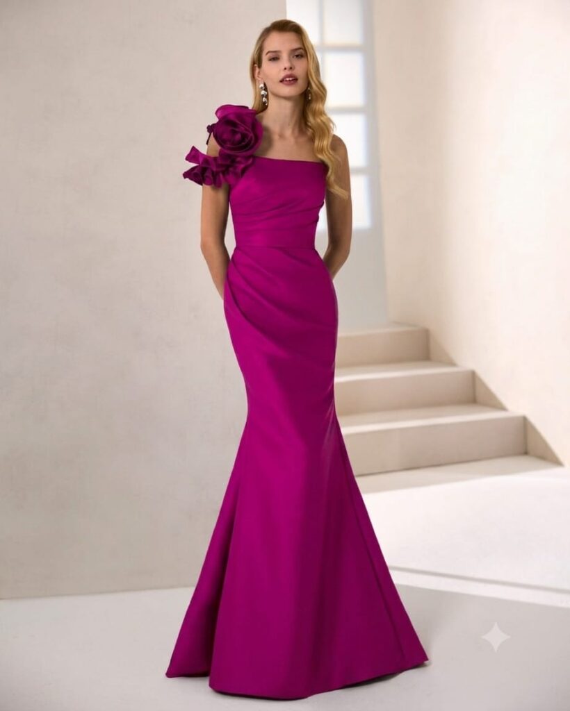 1J85 marfil Barcelona evening dress vestido de invitada boda noche evento 11
