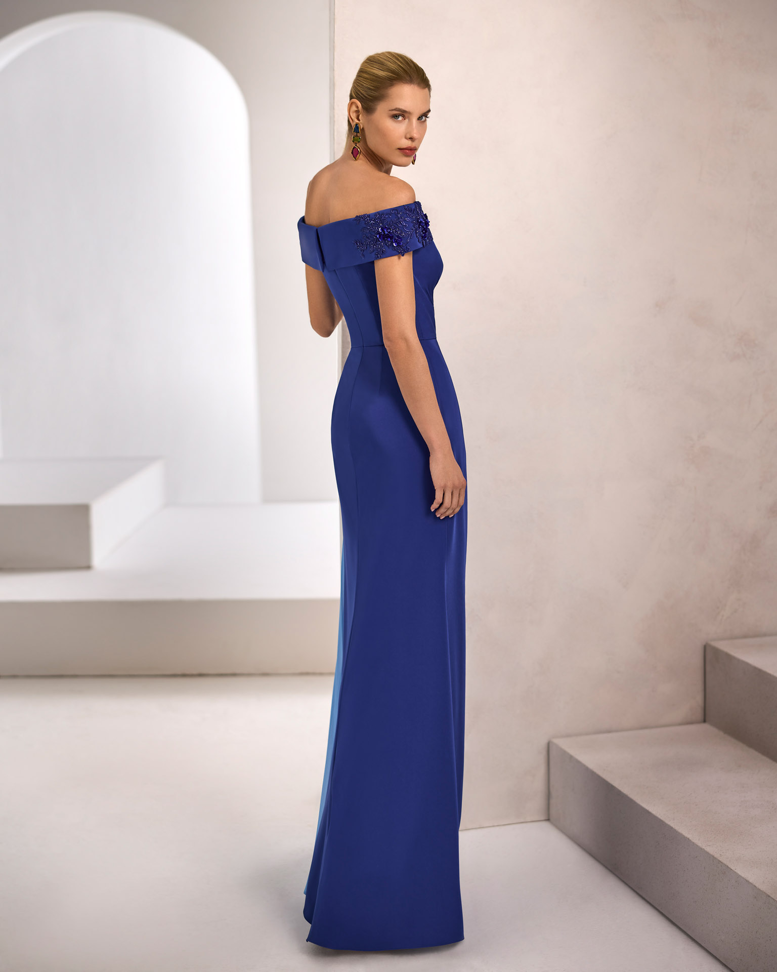 1JH6 Marfil Barcelona evening dress vestido de invitada gala fiesta boda 2