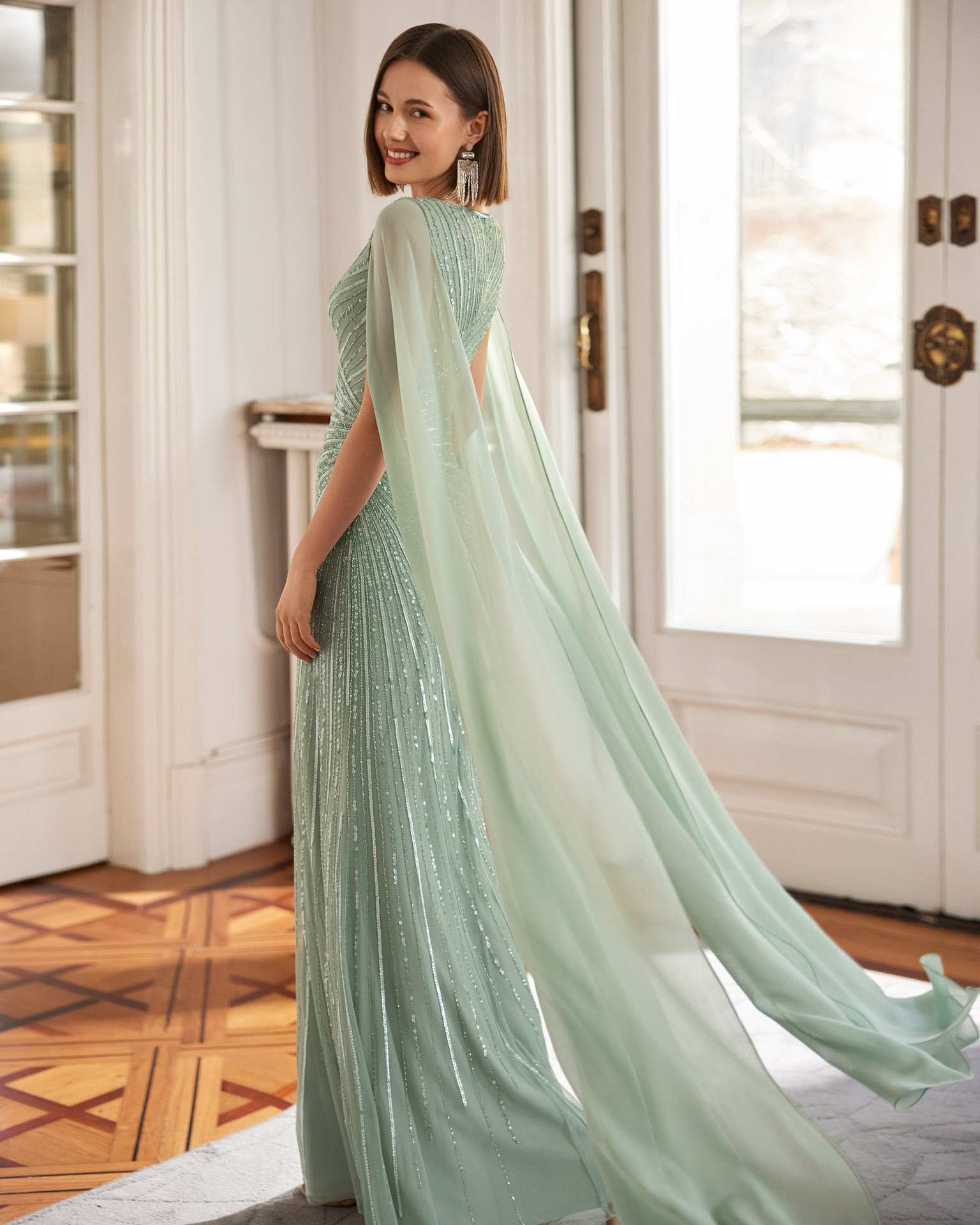 9J84 Marfil Barcelona evening dress vestido de invitada gala fiesta boda 1