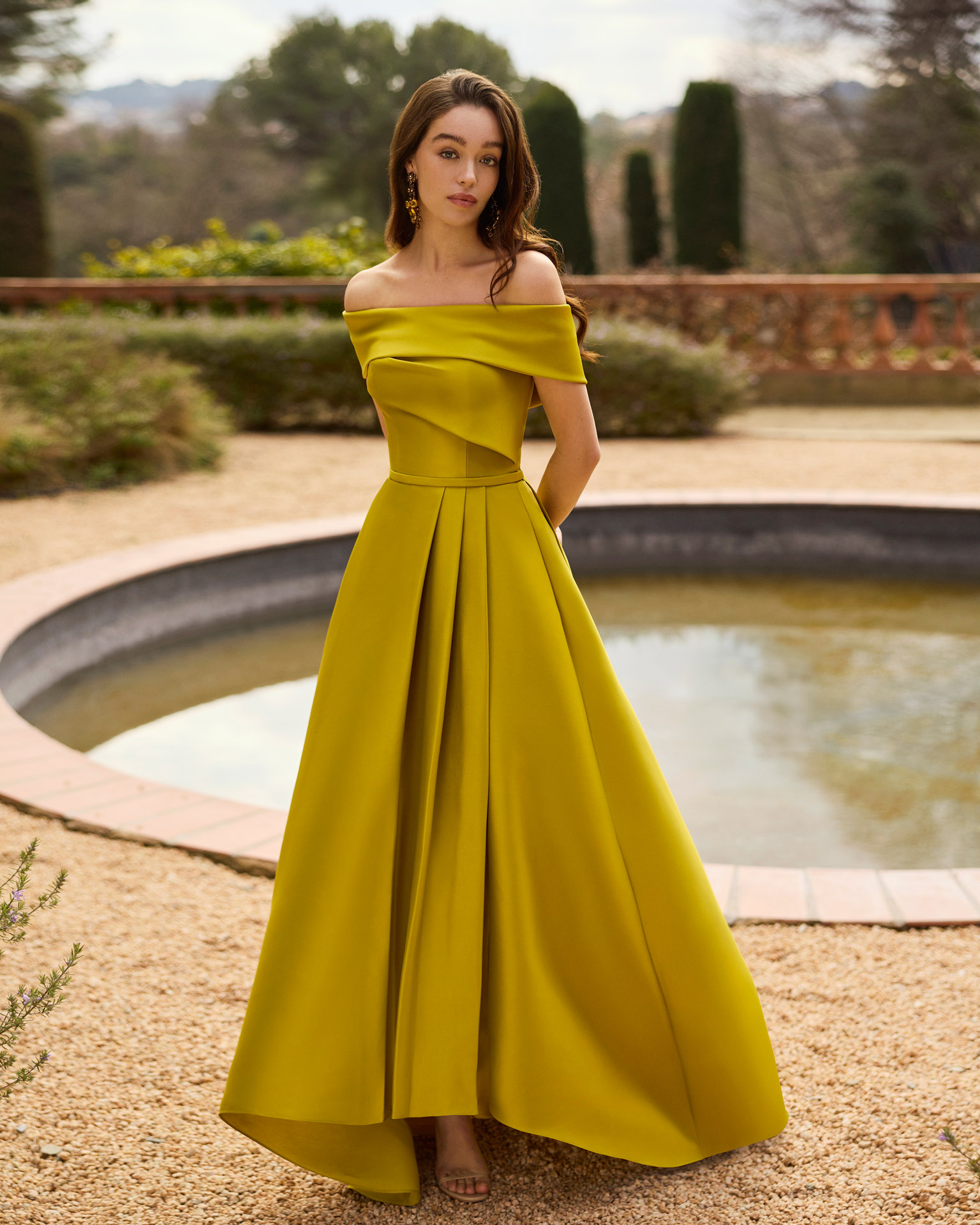 1J64 Marfil Barcelona evening dress vestido de invitada gala fiesta boda 1